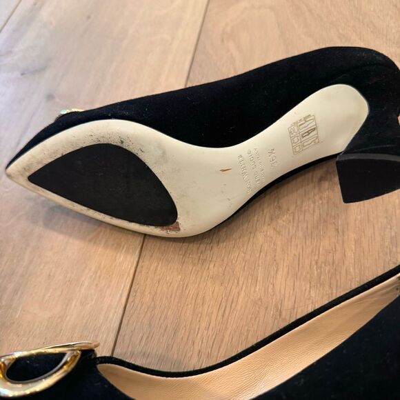 Ron White Dayna Buckle Cashmere & Suede Pumps 36 1/2 - Picture 10 of 15